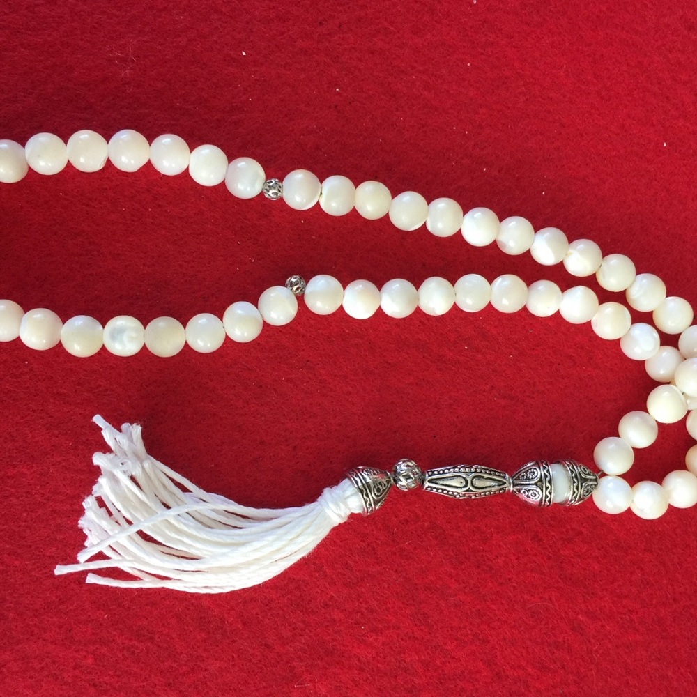 See-shell stone with silver